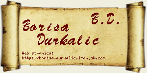 Boriša Durkalić vizit kartica